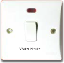MXBT98: 20AX 1 gang DP switch with neon marked "Water Heater" Image